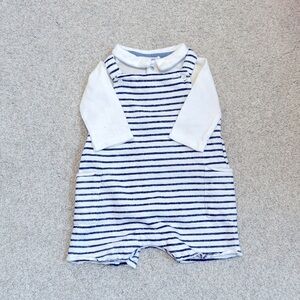 Romper with long sleeve polo onesie